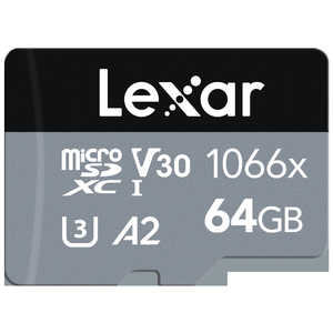 LEXAR microSDXCカｰド Professional 1066x SILVER シリｰズ(UHS-I) LMS1066064G-BNANJ