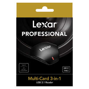LEXAR Professional マルチカード 3-in-1 USB3.1リーダー(microSD/SDカード、コンパクトフラッシュ専用) (USB3.1) LRW500URNNNJ