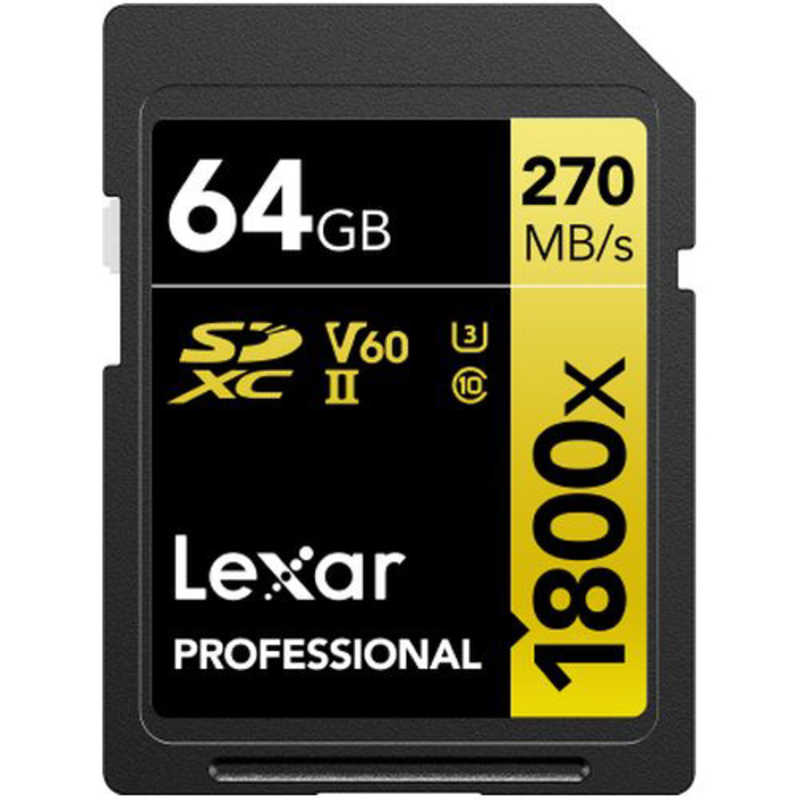 LEXAR LEXAR SDXCカード Professional 1800x(UHS－II) (Class10 /64GB) LSD1800064G-BNNG LSD1800064G-BNNG