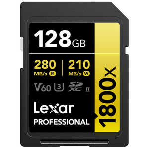 LEXAR Lexar SDXCカード 128GB 1800x UHS-II GOLD U3 V60 ［Class10 /128GB］ LSD1800128G-B1NNJ