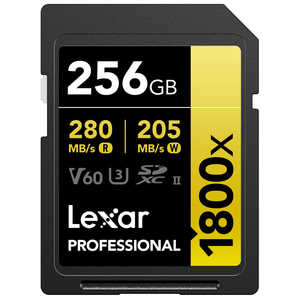 LEXAR Lexar SDXCカード 256GB 1800x UHS-II GOLD U3 V60 ［Class10 /256GB］ LSD1800256G-B1NNJ