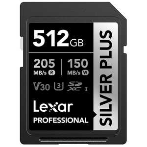 LEXAR Lexar SDXCカード 512GB Professional SILVER PLUSシリーズ V30 UHS-I U3 ［512GB］ LSDSIPL512G-BNNNJ