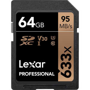 LEXAR Lexar Professional 633x SDXC UHS-I カード U3 V30 64GB LSD64GCBJP633
