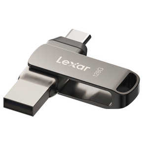 LEXAR Lexar JumpDrive D400 128GB 金属筐体 シルバー USB3.2(Gen1) Type-C/Type-A両対応 回転式USBフラッシュメモリ LJDD400128G-BNQNJ