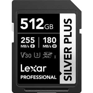 LEXAR SDXC�J�[�h Professional SILVER PLUS�V���[�Y V30 UHS-I U3 �Ǐo���x �ő�255MB/s �m512GB�n �m512GB�n LSDSIPL512G-BNNPJ
