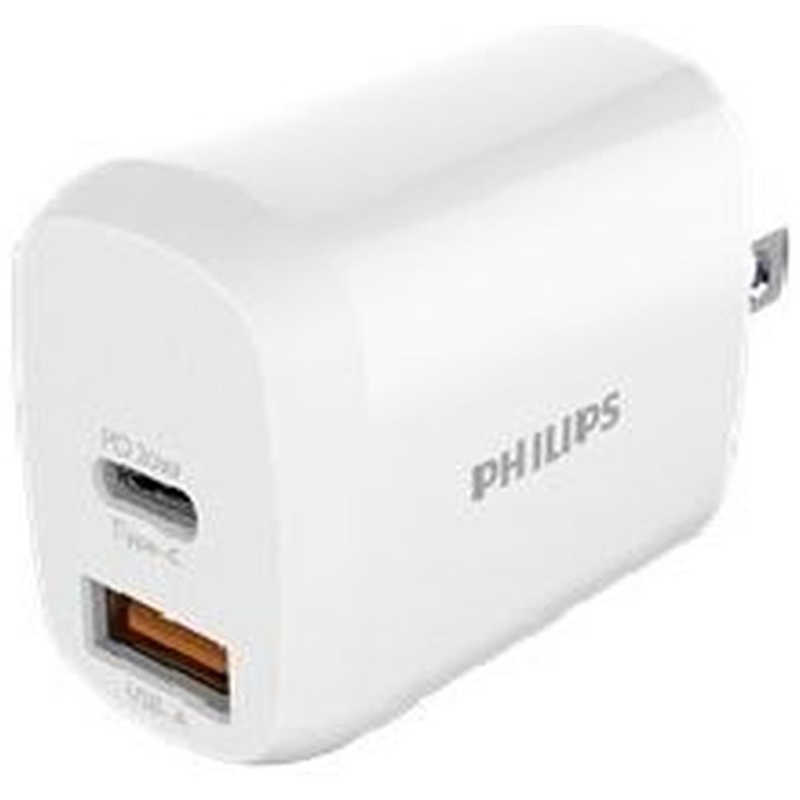 フィリップス　PHILIPS フィリップス　PHILIPS USB AC充電器 ホワイト ［2ポート USB Power Delivery対応］ DLP4326C DLP4326C
