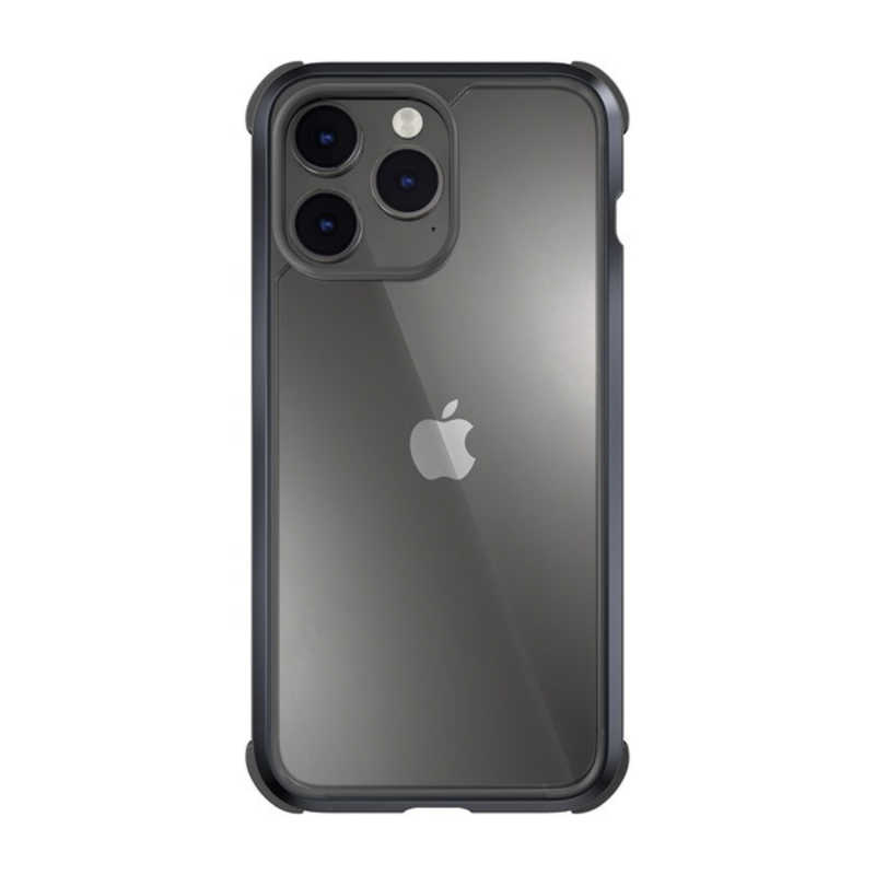 MAGEASY MAGEASY iPhone 14 Pro Max 耐衝撃MIL規格薄型クリアケース メタルブラック ME-INGCSPTOD-MB ME-INGCSPTOD-MB