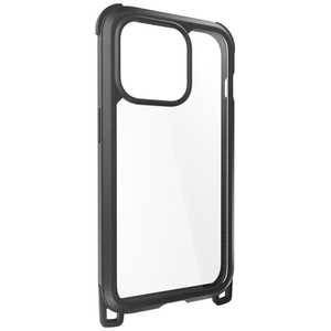 MAGEASY iPhone 15 Pro 耐衝撃 ケース Odyssey＋ スマホショルダーストラップ付 レザーブラック ME_IOPCSPTSL_LE