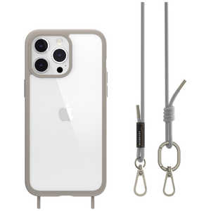 MAGEASY iPhone 15 Pro Max 耐衝撃 ケース ROAM＋ スマホショルダーストラップ付 グレー ME_IOGCSPTRP_GY