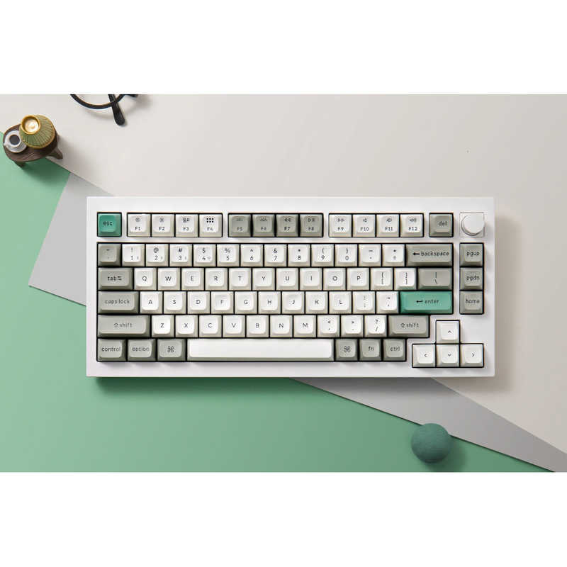キークロン キーボード Q1 Max(赤軸・英語配列) [有線・ワイヤレス /Bluetooth・USB-A＋USB-C] シェルホワイト ...