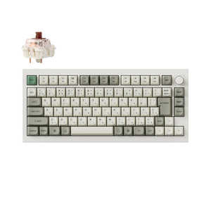 キークロン キーボード Q1 Max(茶軸) ［有線・ワイヤレス /Bluetooth・USB-A＋USB-C］ シェルホワイト Q1M-P3-JIS