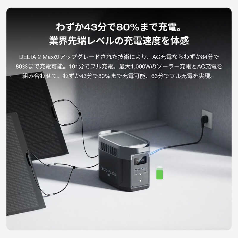 エコフロー エコフロー EcoFlow ポータブル電源 DELTA 2 Max [2048Wh /15出力 /ソーラーパネル(別売)]  EFDELTA2MAX-JP EFDELTA2MAX-JP