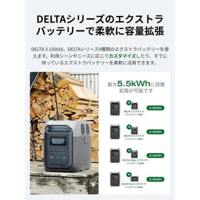 エコフロー ポータブル電源 DELTA 3 1500 EFDELTA1500JPBCBOX の通販
