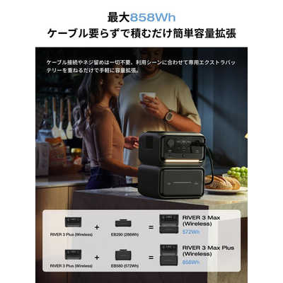 エコフロー EcoFlow RIVER 3 Plus wireless ［リン酸鉄リチウムイオン