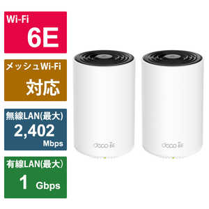 TPLINK Deco XE75 2P WiFi6E AIメッシュ 2402+2402+574Mbps 6GHz対応トライバンド [Wi-Fi 6E(ax)/ac/n/a/g/b] DECOXE752P