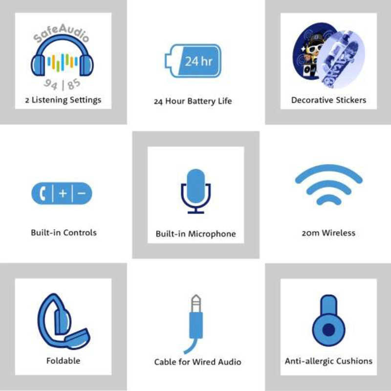 ONANOFF ONANOFF 子供用ブルートゥースヘッドホン BuddyPhones POP Fun ［Bluetooth］ ピンク BTBPPOPFUNPK BTBPPOPFUNPK
