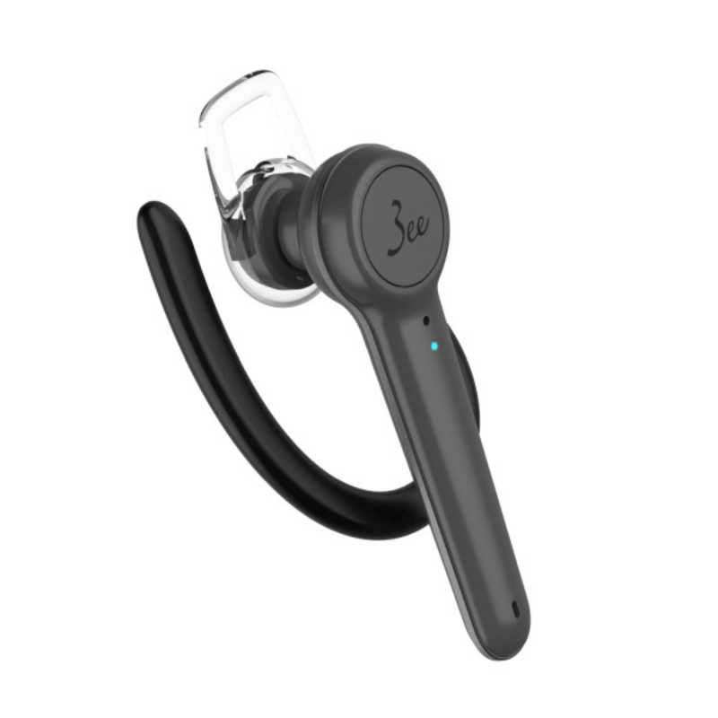 3EE 3EE デュアルマイク搭載Bluetoothモノラルヘッドセット ダークグレー  (片耳 /イヤフックタイプ) CALL03 CALL03