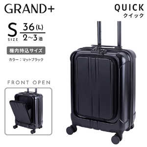 GRAND+ フロントオープンキャリー Sサイズ 機内持込 ビジネスキャリー QUICK ( クイック ) ［TSAロック搭載］ マットブラック 62-97231