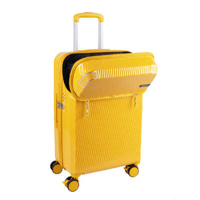 トラベリスト　トップオープン型キャリー ストッパー付 無料預入 ( Mサイズ ) アクセル ［ TSAロック搭載 ］ イエロー　76-25205 トラベリスト トップオープン型キャリー ストッパー付 無料預入 ( M