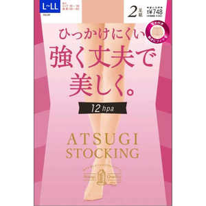 アツギ 強く丈夫で美しく 12hPa 2足組 L-LL ヌーディベージュ 