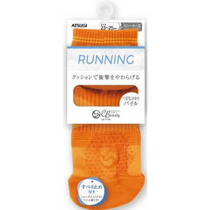 アツギ クリアビューティ アクティブ(RUNNING)すべり止め付き スニーカー丈 スポーツソックス 23-25cm オレンジ PD46082