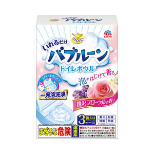 アース製薬 らくハピ いれるだけバブルーン トイレボウル 贅沢フローラルの香り 180g×3袋入 バブルーントイレF3