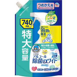 アース製薬 ヘルパータスケ らくハピ アルコール除菌EXワイド 替 740ml 