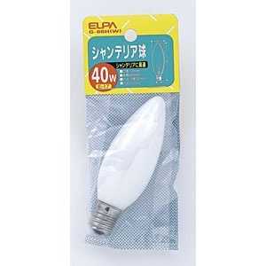 ＜コジマ＞ ELPA 電球 ホワイト[E17/白色/1個/シャンデリア電球形] W G66H画像