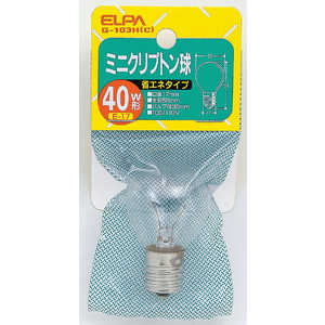 ELPA 電球 ミニクリプトン球 ［E17 /一般電球形 /1個］ クリア G-103H-C