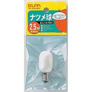 ELPA 電球 ホワイト[E12/白色/1個/ナツメ球形] G-5H-W