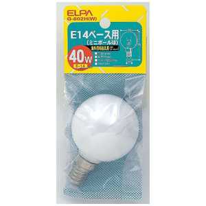 ELPA E14ミニボｰル40W(W) G-802H-W