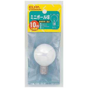 ＜コジマ＞ ELPA 電球 ミニボール球 ホワイト[E17/白色/1個/ボール電球形] W G8005HW