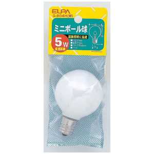 ＜コジマ＞ ELPA 電球 ミニボール球 ホワイト[E17/白色/1個/ボール電球形] W G804HW画像