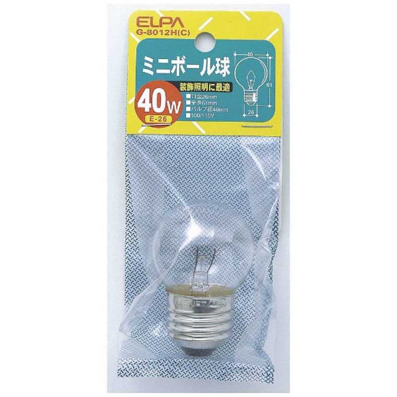 ELPA ELPA 電球 ミニボール球 クリア[E26/1個/ボール電球形] G-8012H-C G-8012H-C