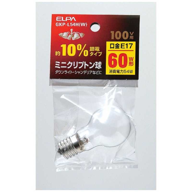 ELPA ELPA 電球 ミニクリプトン球 ホワイト[E17/白色/1個/一般電球形] GKP-L54H-W GKP-L54H-W