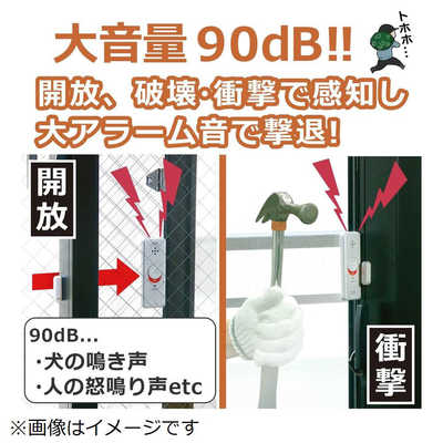 ELPA防犯スリムアラーム (衝撃・開放用)ASA-W13-2P-PW ２セット ELPA 防犯スリムアラーム(衝撃・開放用) ASA‐W13‐2P‐PW (パｰル