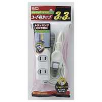 (まとめ) ELPA EDLPコード付タップ 3個口 5m LPT305N(W) (×5) 延長コード 電源タップ 3m 2P式 3個口 耐雷サージ 個別スイッチ付き 埃