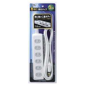 ELPA 電源タップ 「扉付タップシリーズ」(6個口・2m) WBT-6020B(W) ELPA 電源タップ 「扉付タップシリーズ」(6個口・2m) WBT-6020B(W)