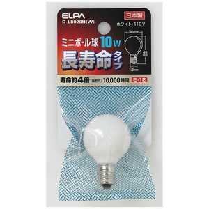 ELPA ミニボｰル球 G30 10W E12 W ロング G-L8020H(W)