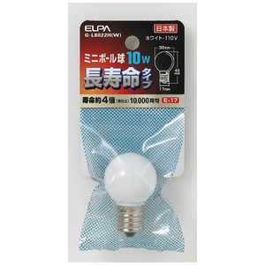 ＜コジマ＞ ELPA 電球 ミニボール球 ホワイト [E17/白色/ボール電球形] GL8022HW