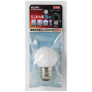 ELPA 電球 ミニボｰル球 ホワイト[E26/白色/1個/ボｰル電球形] G-L8003H-W
