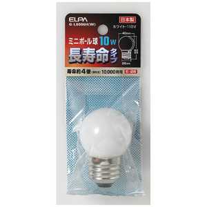 ELPA 電球 ミニボール球 ホワイト[E26/白色/1個/ボール電球形] W GL8006HW