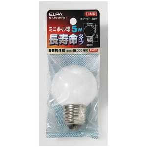 ELPA 電球 ミニボｰル球 ホワイト[E26/白色/1個/ボｰル電球形] G-L806H-W