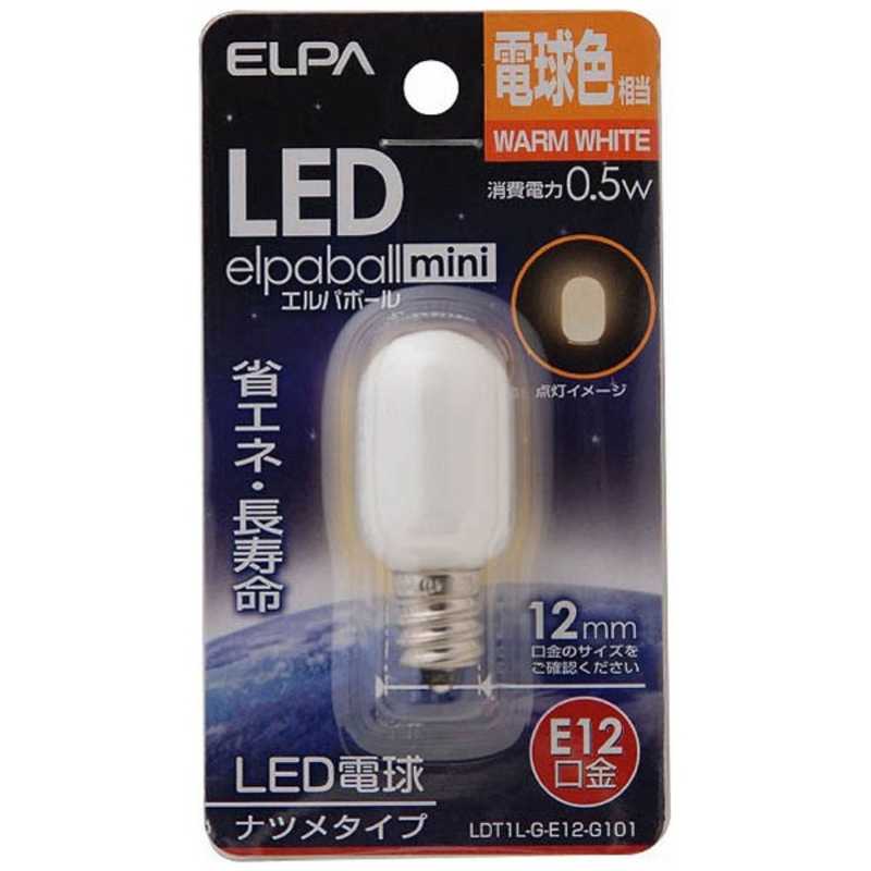 ELPA ELPA LED装飾電球 LEDエルパボールmini ホワイト [E12/電球色/ナツメ球形] LDT1L-G-E12-G101 LDT1L-G-E12-G101