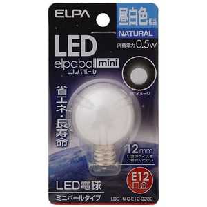 ELPA LED装飾電球 ミニボｰル電球形 LEDエルパボｰルmini ホワイト [E12/昼白色/ボｰル電球形] LDG1N-G-E12-G230