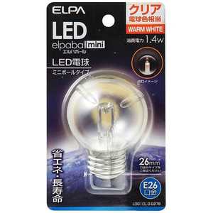 ELPA LED装飾電球 ミニボｰル電球形LEDエルパボｰルmini クリア[E26/電球色/1個/ボｰル電球形] LDG1CL-G-G276
