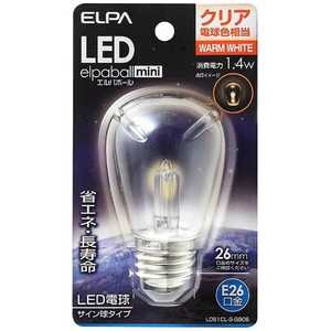 ELPA LED装飾電球 サイン球形 LEDエルパボｰルmini クリア [E26 /電球色 /1個] LDS1CL-G-G906