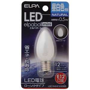 ELPA LED装飾電球 ロｰソク球形 LEDエルパボｰルmini ホワイト [E12/昼白色/シャンデリア電球形] LDC1N-G-E12-G300