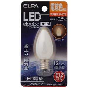 ELPA LED装飾電球 ロｰソク球形 LEDエルパボｰルmini ホワイト [E12/電球色/シャンデリア電球形] LDC1L-G-E12-G301