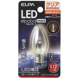 ELPA LED装飾電球 ロｰソク球形 LEDエルパボｰルmini クリア [E12/電球色/シャンデリア電球形] LDC1CL-G-E12-G306